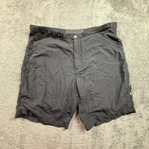 REI Mens XL Black Padded Cycling Bike Shorts Belted w/ Zip Pockets Athletic